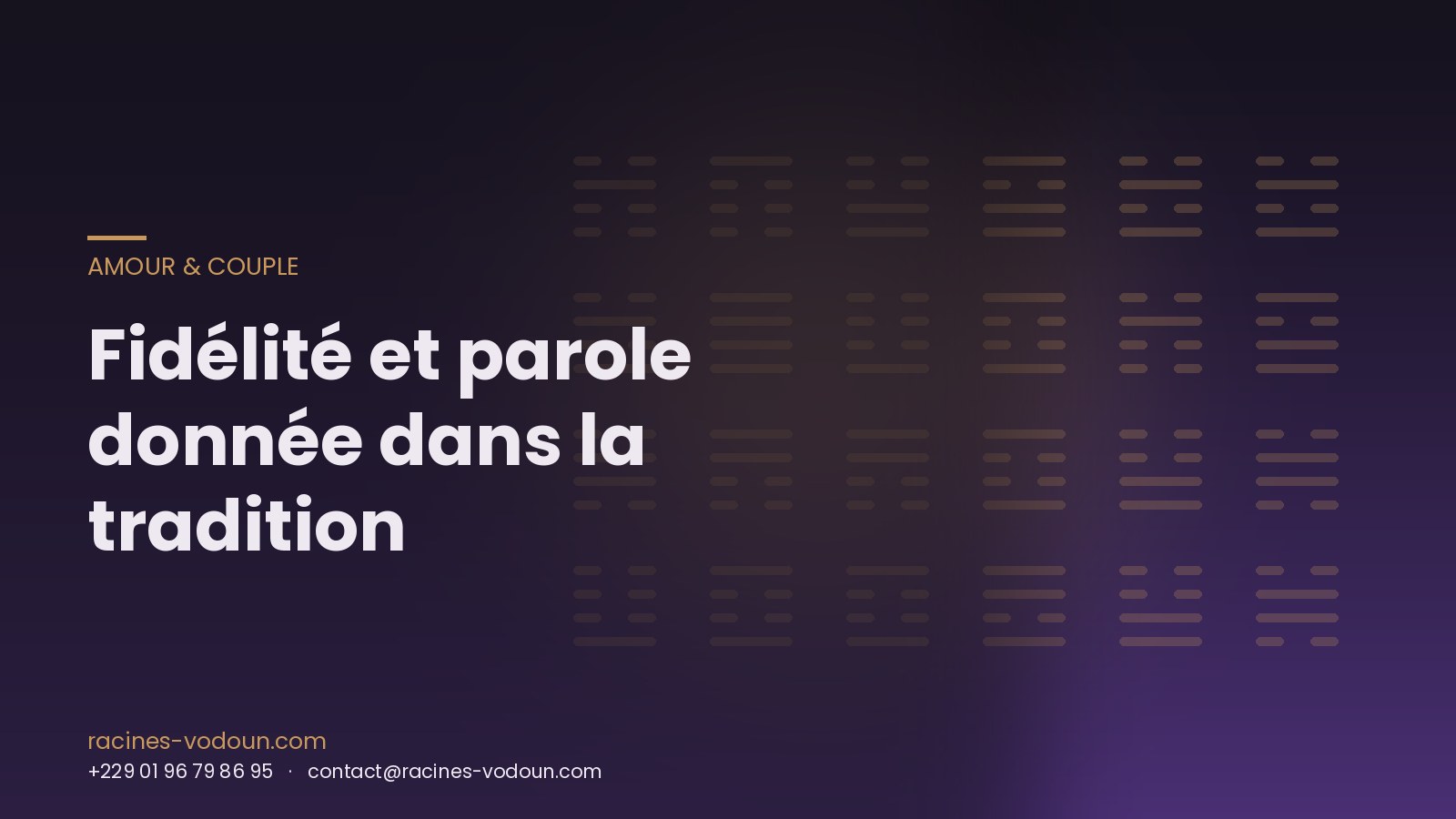 Fidélité et parole donnée dans la tradition