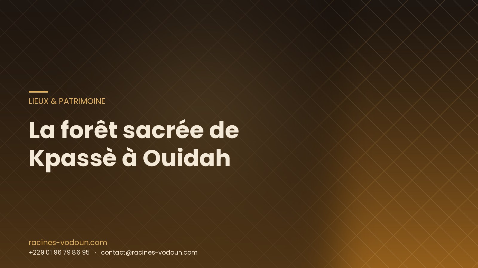 La forêt sacrée de Kpassè à Ouidah