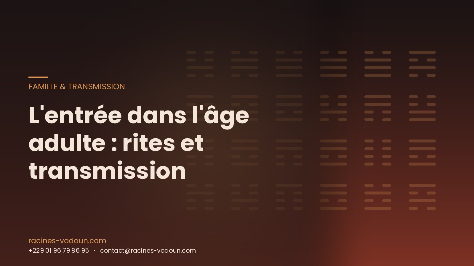 L'entrée dans l'âge adulte : rites et transmission