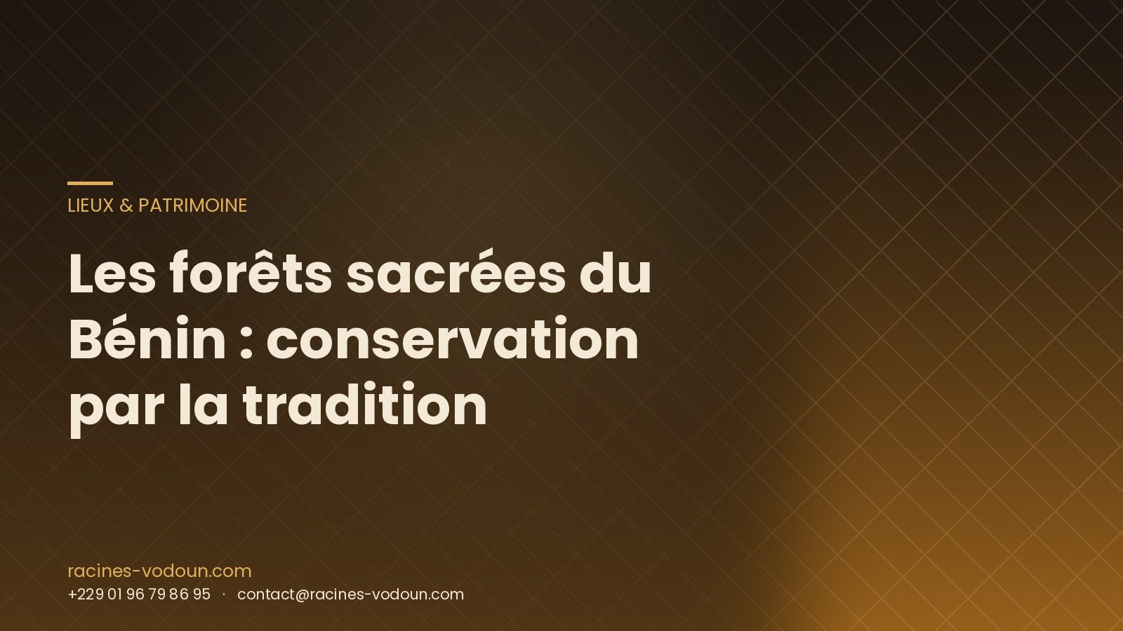Les forêts sacrées du Bénin : conservation par la tradition