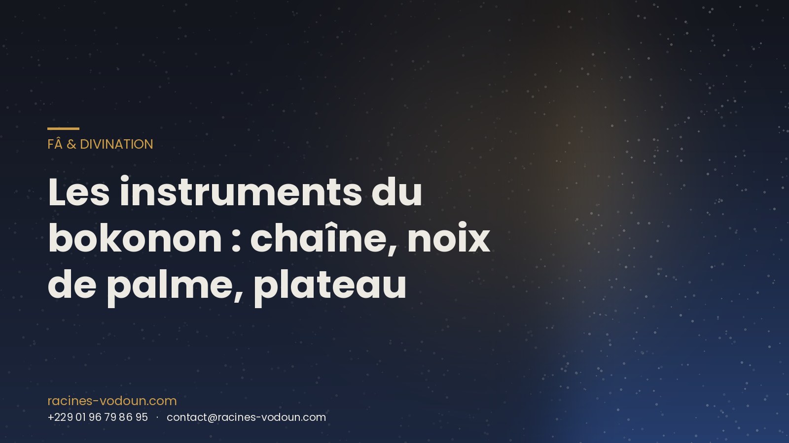 Les instruments du bokonon : chaîne, noix de palme, plateau