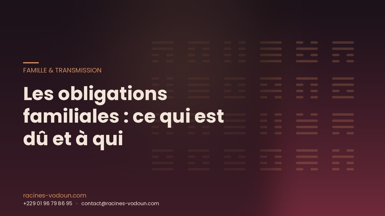 Les obligations familiales : ce qui est dû et à qui