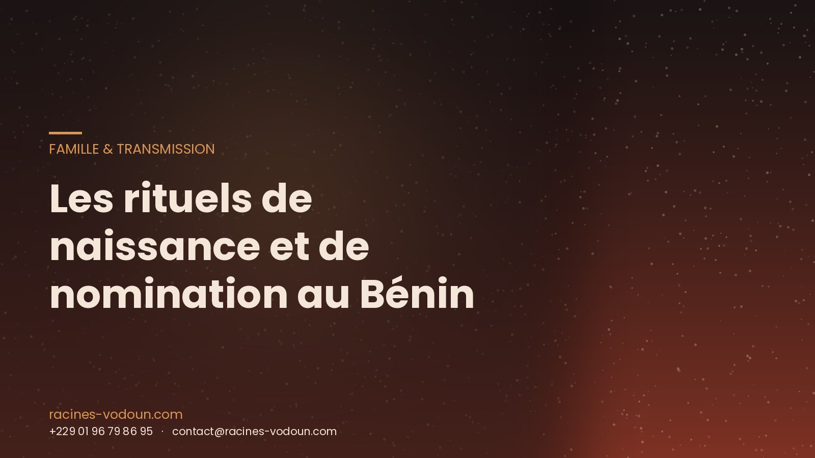 Les rituels de naissance et de nomination au Bénin
