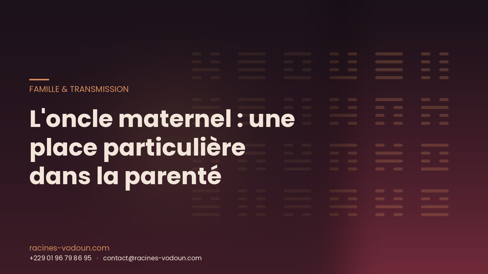 L'oncle maternel : une place particulière dans la parenté