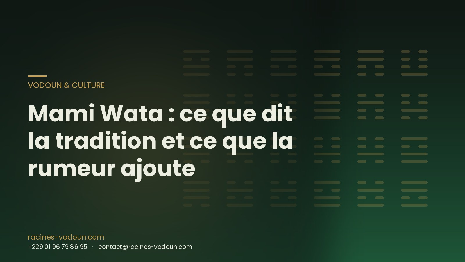 Mami Wata : ce que dit la tradition et ce que la rumeur ajoute