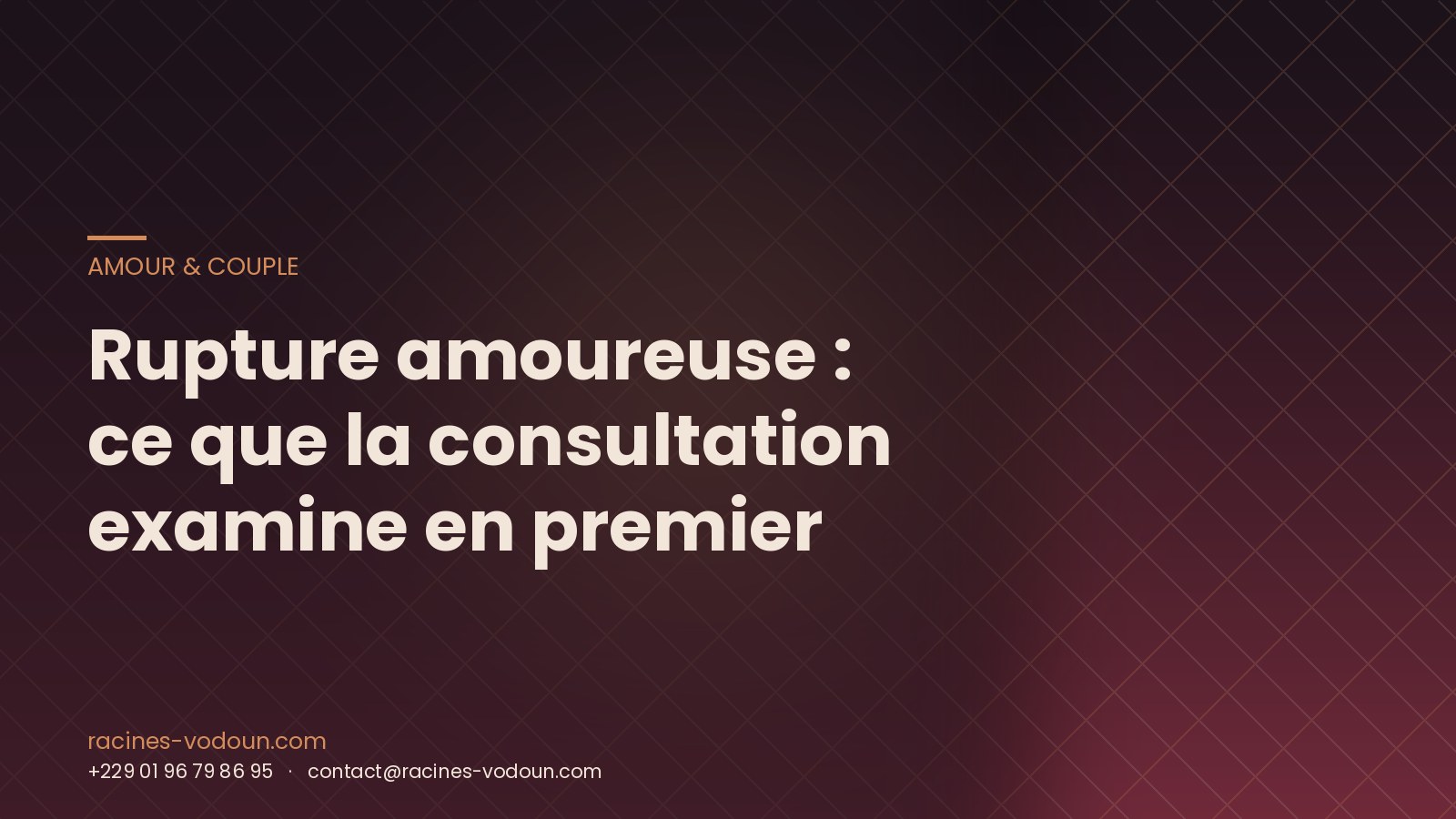 Rupture amoureuse : ce que la consultation examine en premier