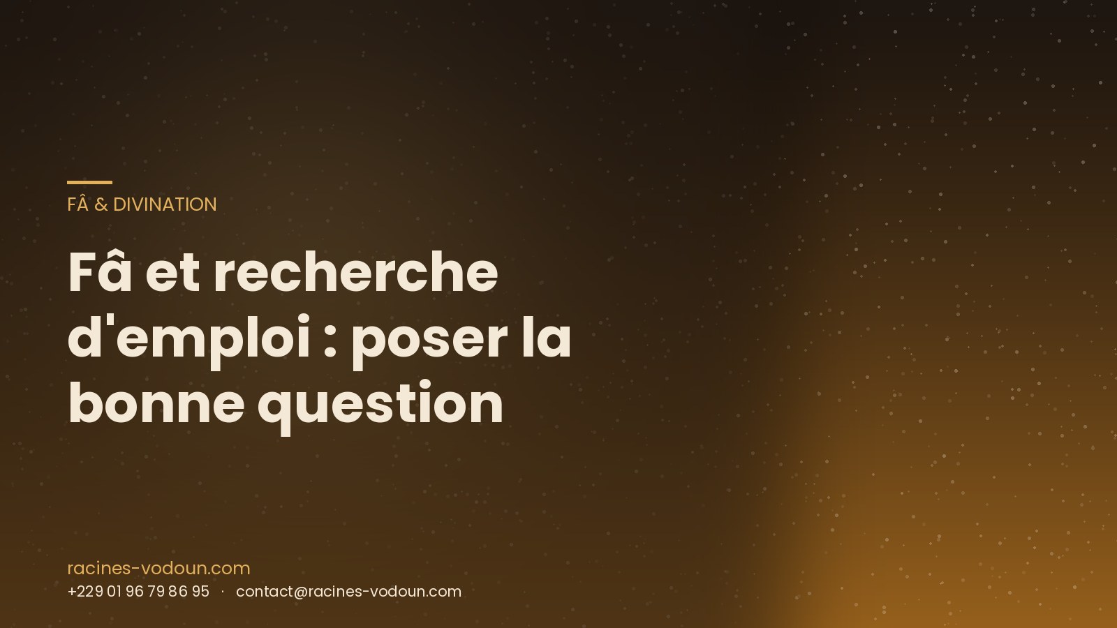 Fâ et recherche d'emploi : poser la bonne question