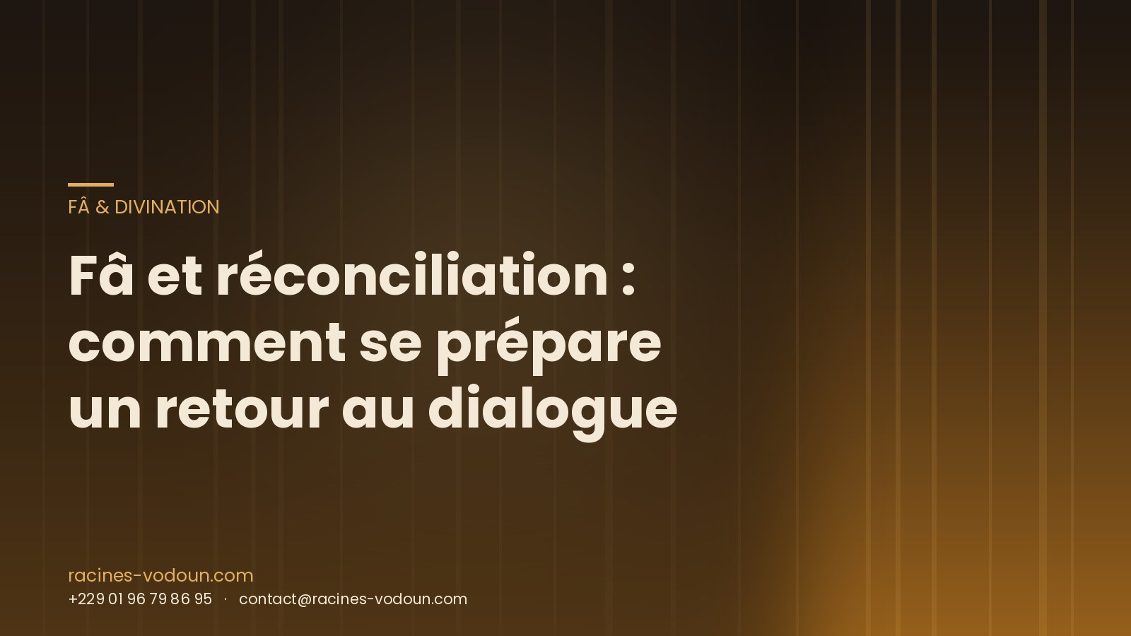 Fâ et réconciliation : comment se prépare un retour au dialogue