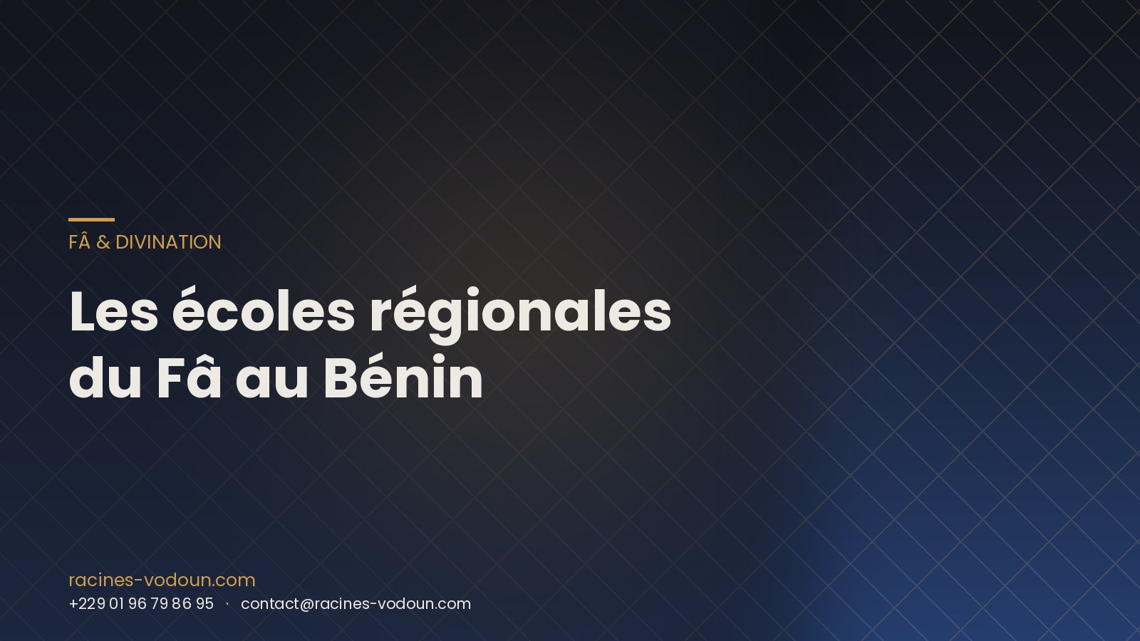 Les écoles régionales du Fâ au Bénin