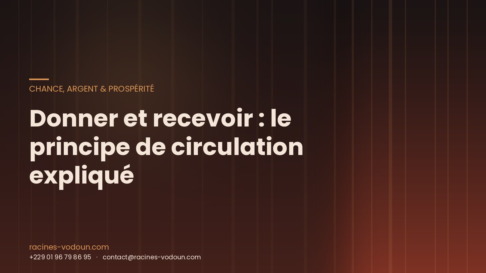 Donner et recevoir : le principe de circulation expliqué