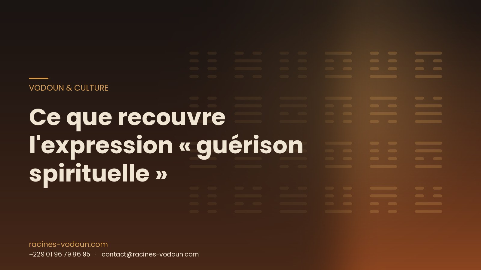 Ce que recouvre l'expression « guérison spirituelle »