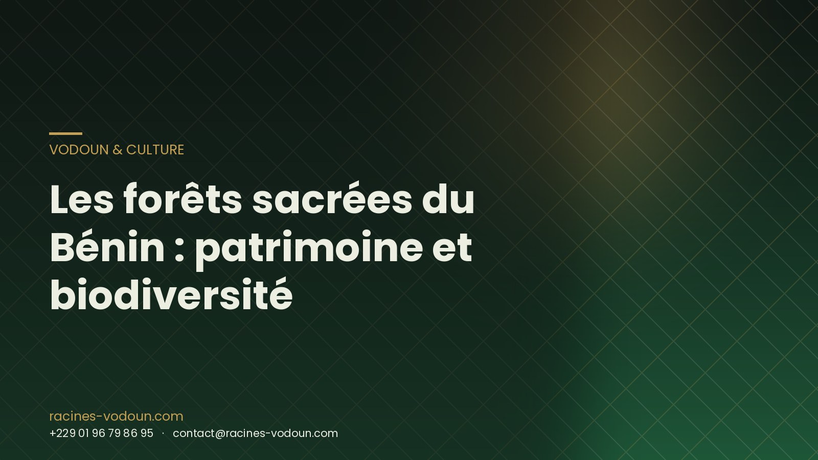 Les forêts sacrées du Bénin : patrimoine et biodiversité