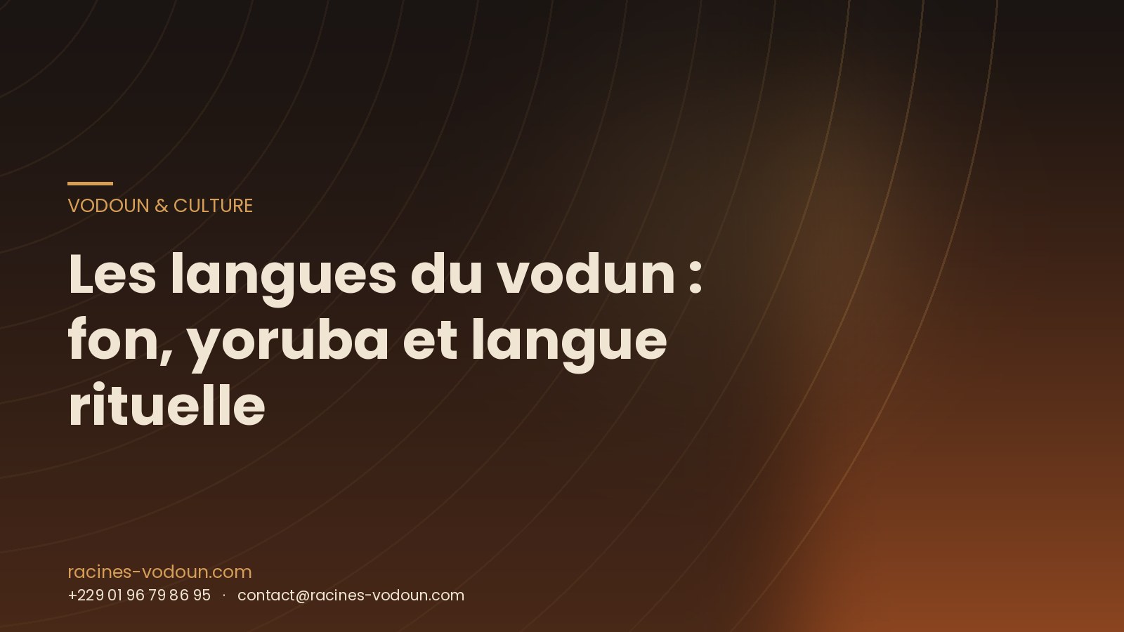 Les langues du vodun : fon, yoruba et langue rituelle