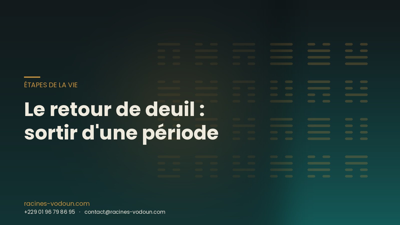 Le retour de deuil : sortir d'une période