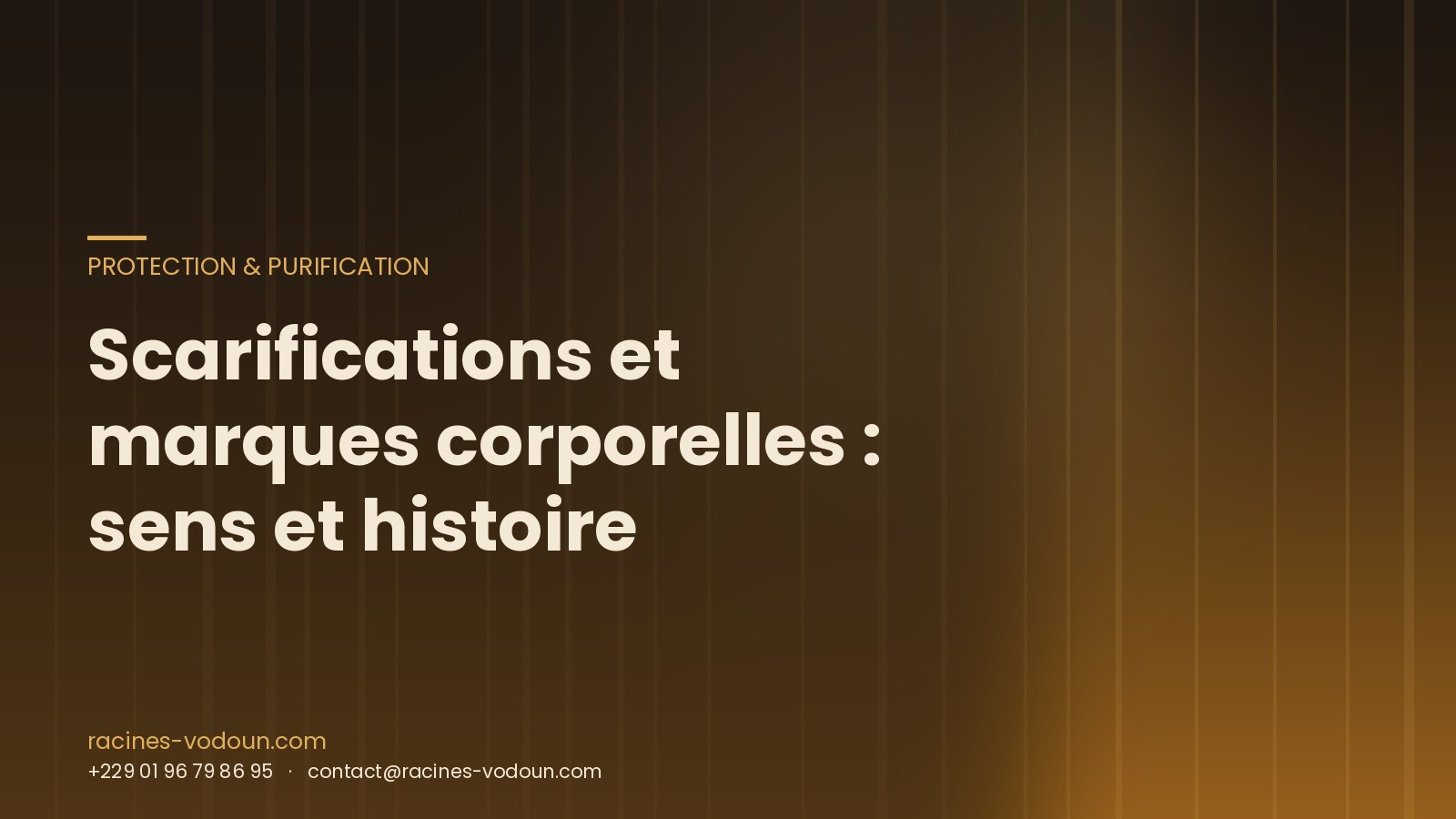 Scarifications et marques corporelles : sens et histoire
