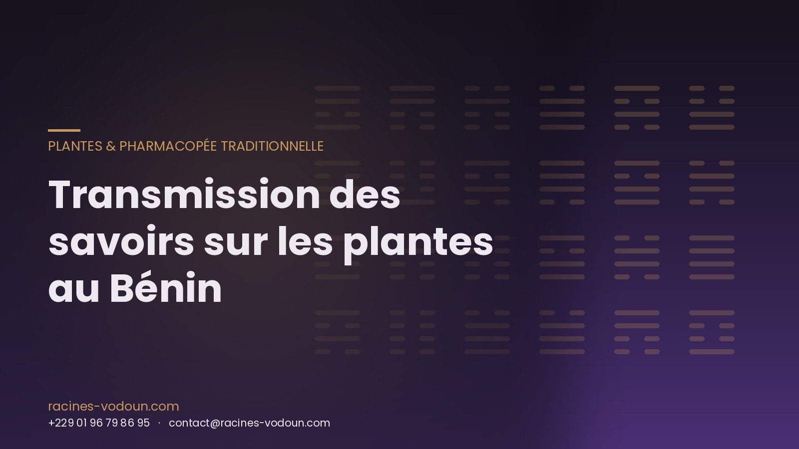 Transmission des savoirs sur les plantes au Bénin